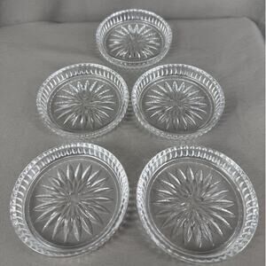 Vintage Lead Crystal Coasters Set Of 5 Princess House Royal Highlights Stackable